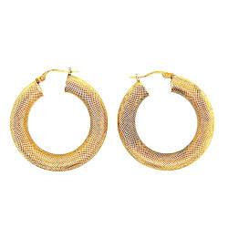 Pre Owned 9ct Chunky Patterned Hoops ZP751